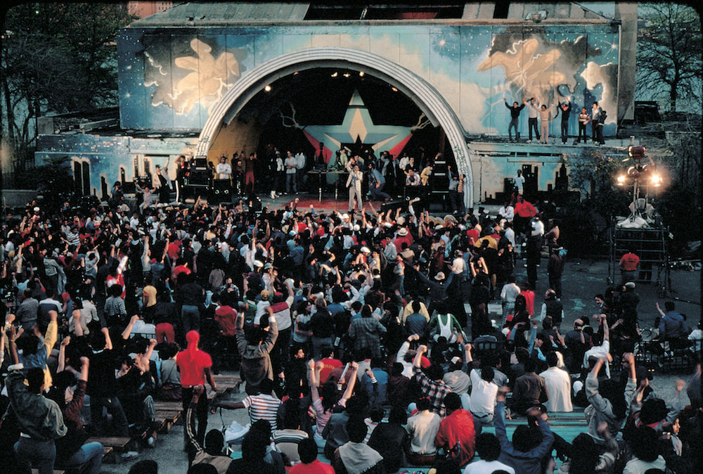 Busy Bee Starski rocks the Ampitheater, 1982. Photo © Martha Cooper.