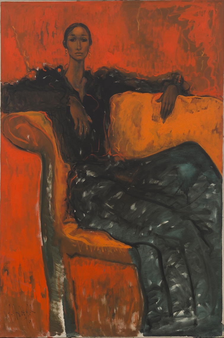 Geoffrey Holder, Portrait of Camen de Lavallade, 1976. Oil on canvas with artist frame, 60 x 40 in. (152.4 x 101.6 cm). Courtesy James Fuentes Gallery