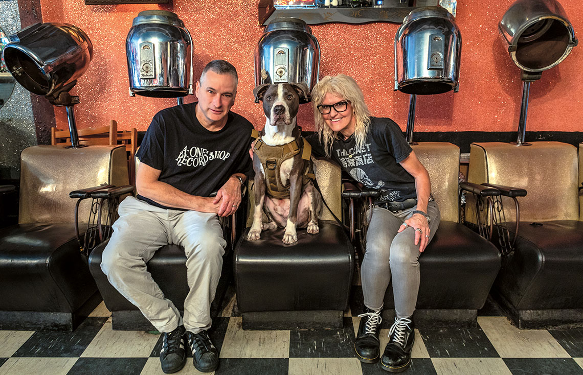 James and Karla Murray, and their dogHudson at Beauty Bar, 231 East 14th Street, East Village © James T. & Karla L. Murray, 2024