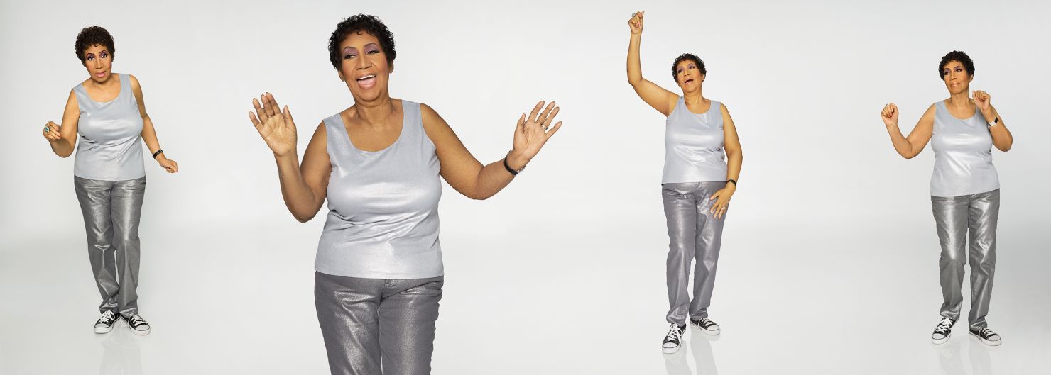 Franklin dances to her song "Sweet Sweet Baby (Since You've Been Gone)" during a photo shoot in Detroit in April 2014. Photography by Matthew Jordan Smith